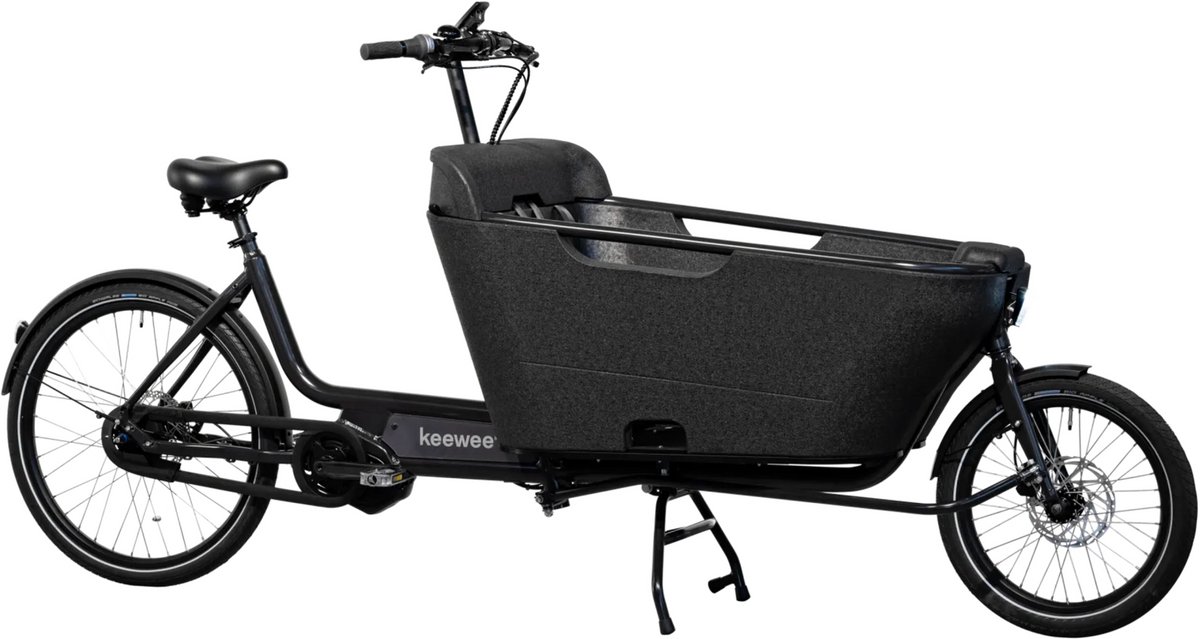 Keewee 2.0 - Elektrische Bakfiets - Zwart - 26 inch - Accu 640Wh (13Ah) - 250W (85Nm) Ananda Middenmotor - Shimano Nexus 5 Versnellingen - Hydraulische Remmen Fiets (elektrisch) kopen online