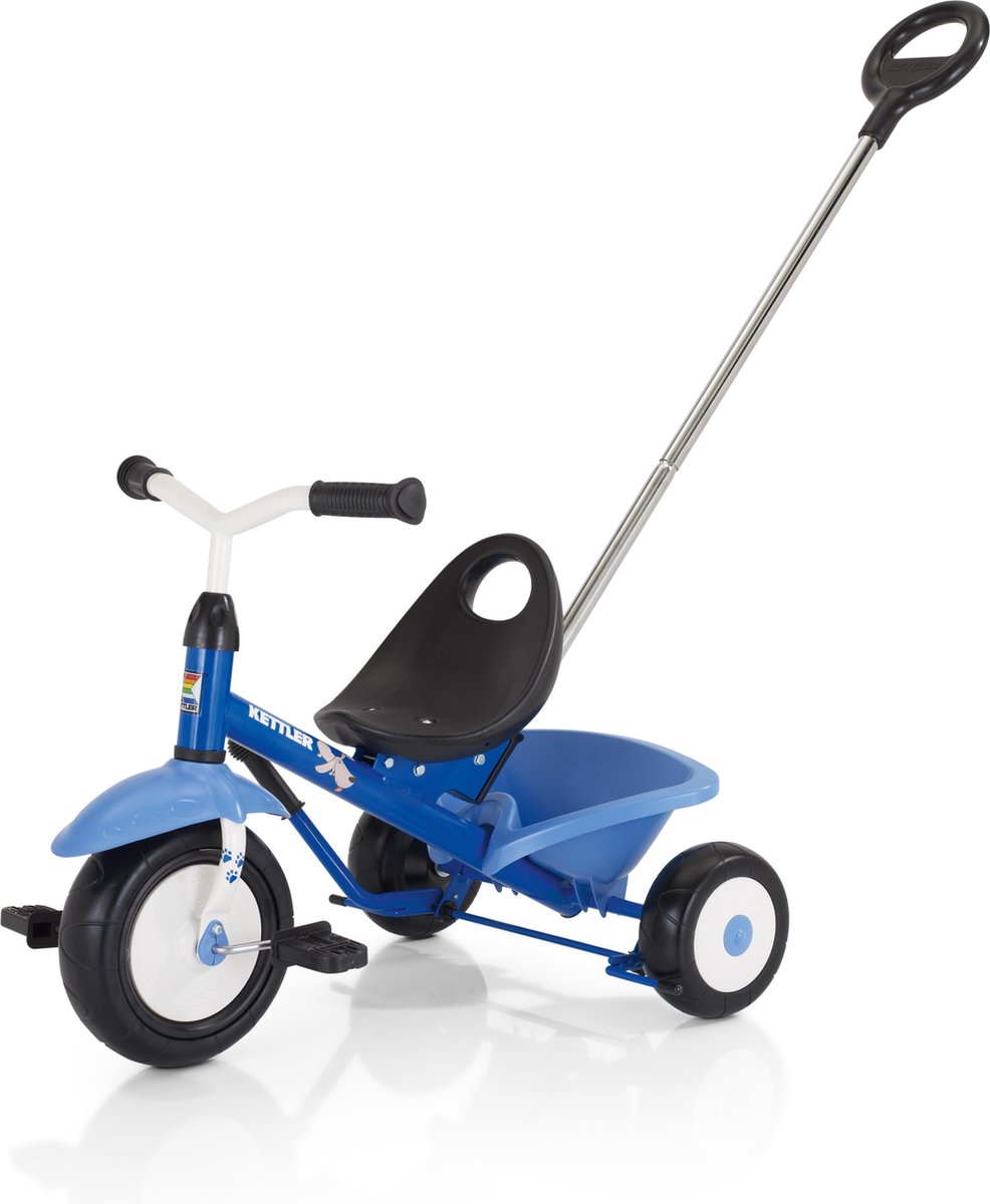 Kettler Funtrike Waldi - Driewieler - Duwstang - Kiepbare zandbak - Verstelbare kuipzitting - Blauw Driewieler kopen online