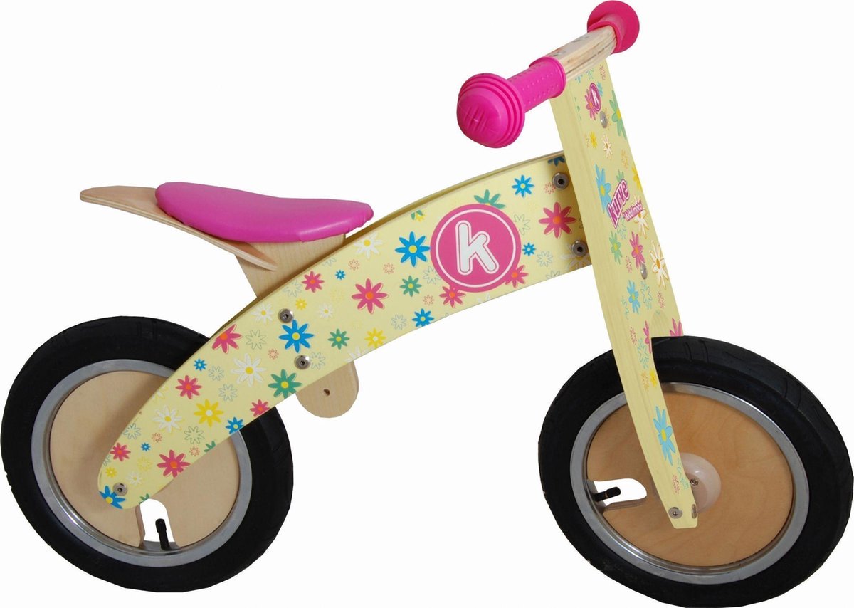 Kiddimoto Houten Loopfiets Bloemen Loopfiets kopen online