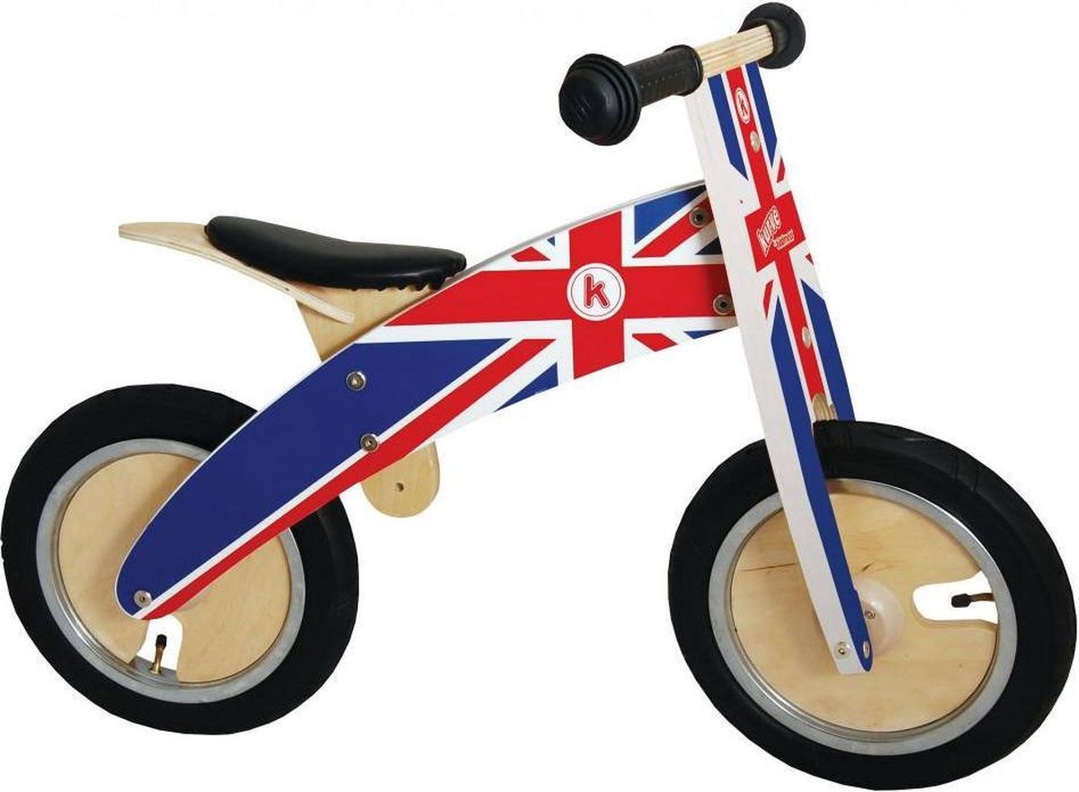 Kiddimoto Houten Loopfiets Union Jack Loopfiets kopen online
