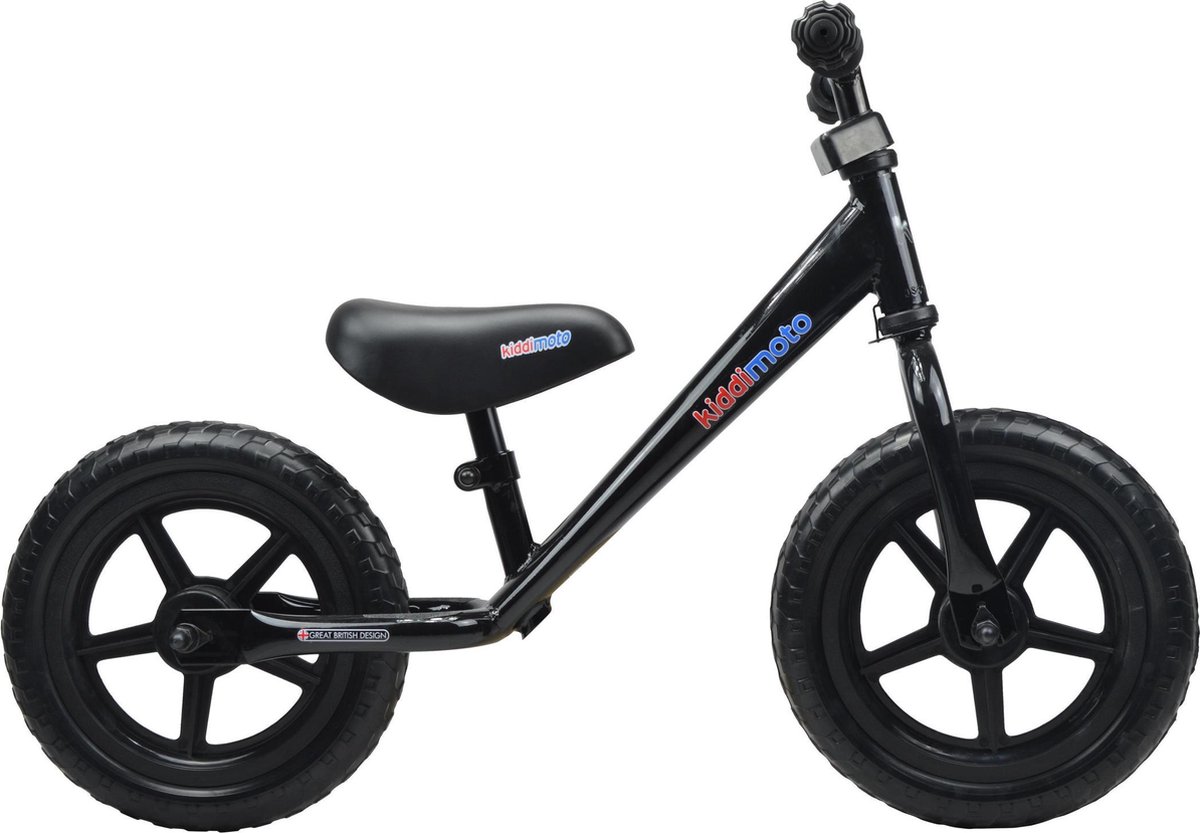 Kiddimoto Super Junior zwart-grijs Loopfiets kopen online