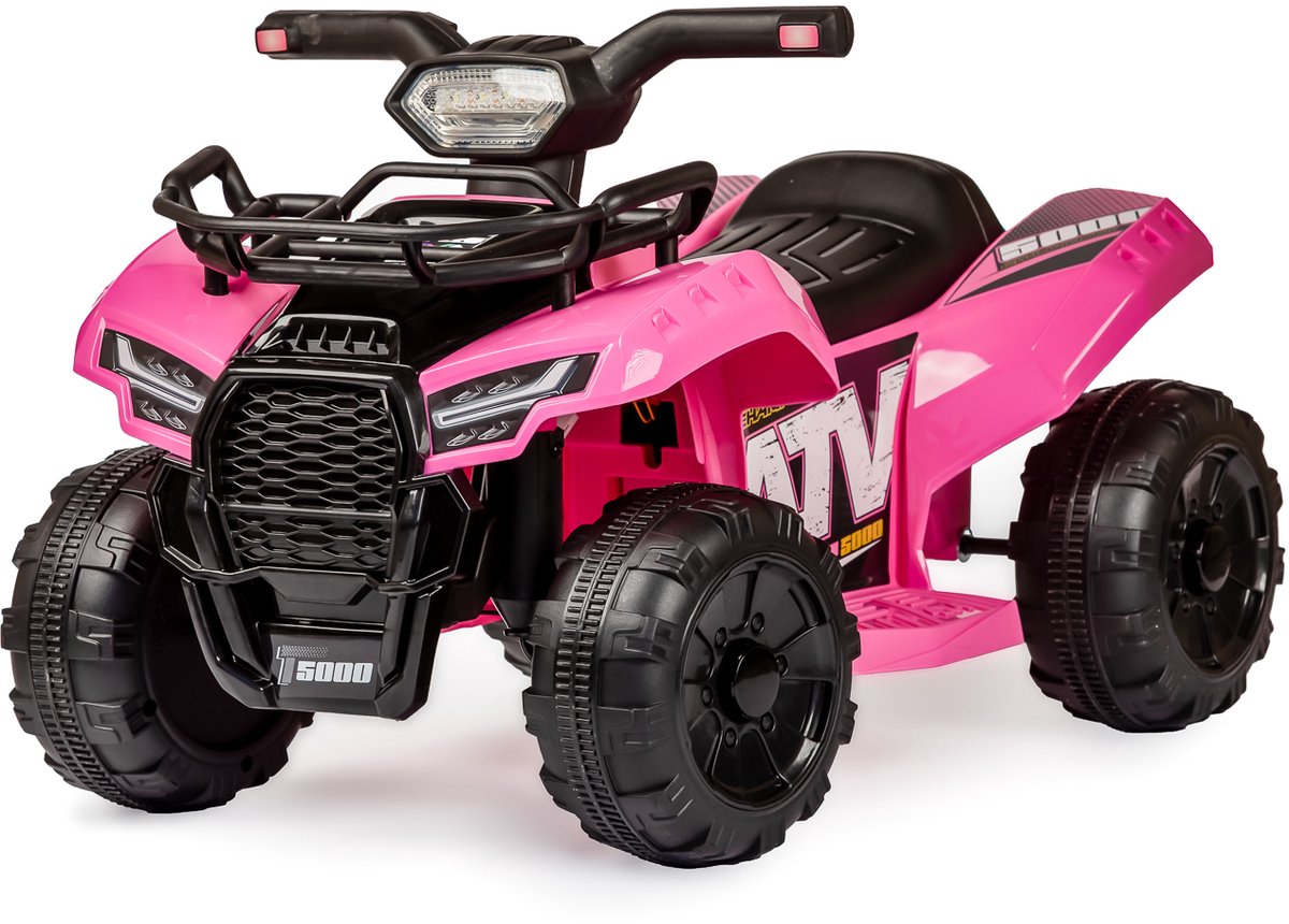 KiddoCruiser Elektrische Mini Quad, 6V Elektrische Quad met Claxon, Voetpedaal, Koplamp, Vooruit/Achteruit Functie, 4-Wiel Accu Aangedreven Quad Speelgoed voor Peuter Jongens en Meisjes, Roze Accuvoertuig kopen online