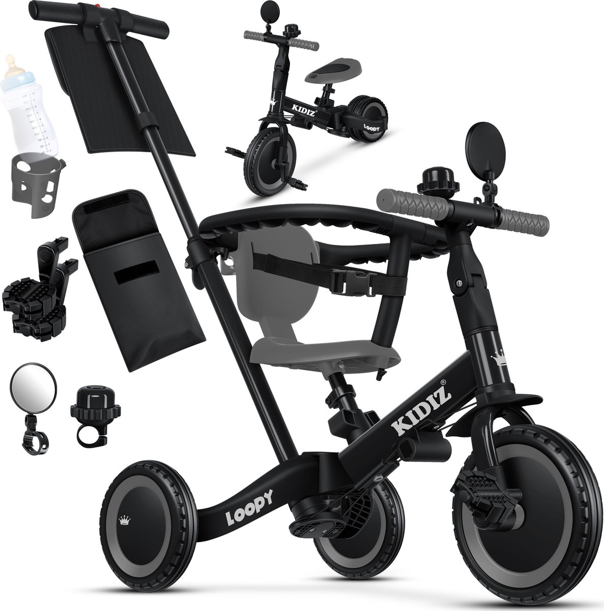 KIDIZ® Loopfiets 6in1 voor Jongens en Meisjes van 1 tot 5 jaar - Driewieler voor Kinderen tot 25 kg Kinderfiets - Loopfiets kopen online