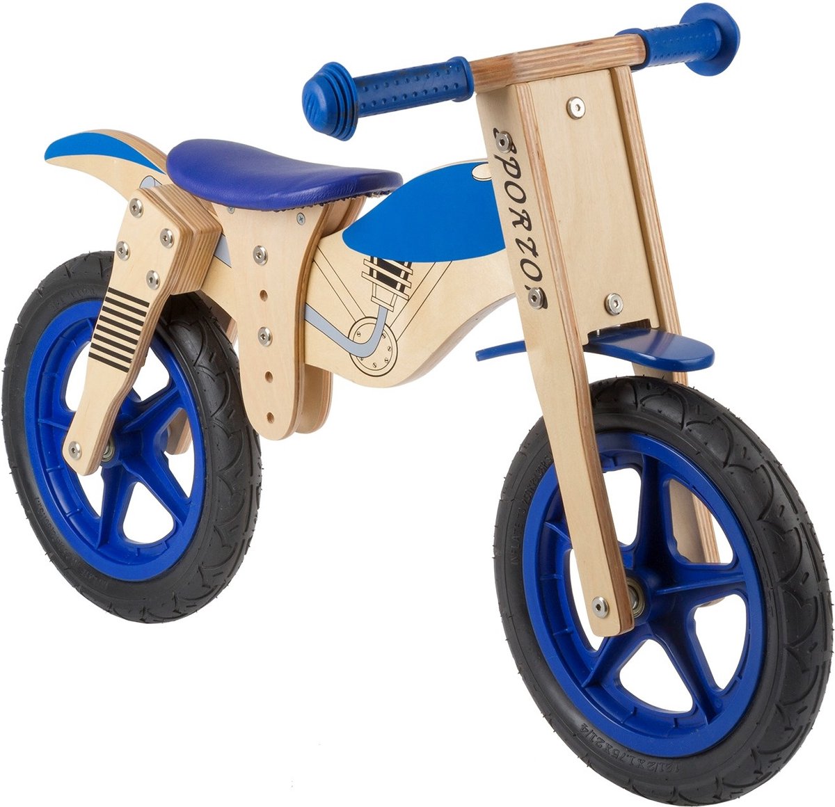 Kids Club Loopfiets Balance - Loopfiets - Jongens - Blauw;Blank - 12 Inch Loopfiets kopen online