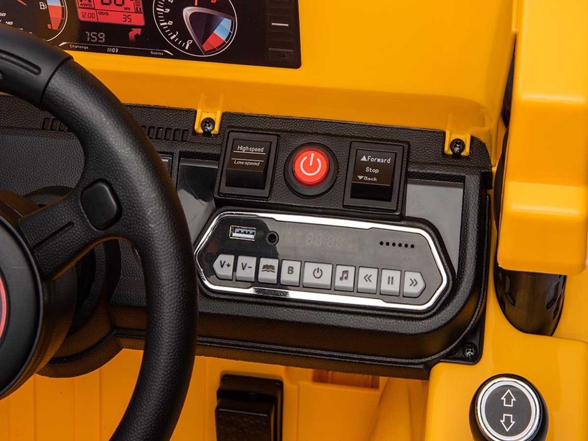 Kiepwagen Werkvoertuig Kinderauto Geel | 12V Accuvoertuig kopen online