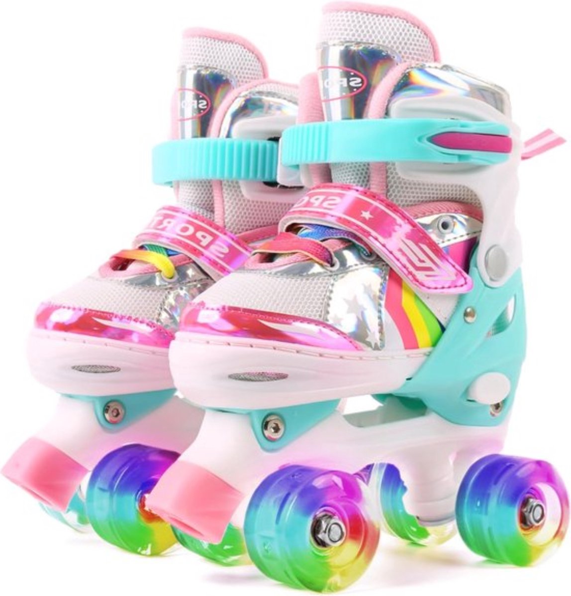 Kinder Rolschaatsen - Verstelbaar Ontwerp - Met Roze PU Light-Up Wielen Rolschaatsen kopen online