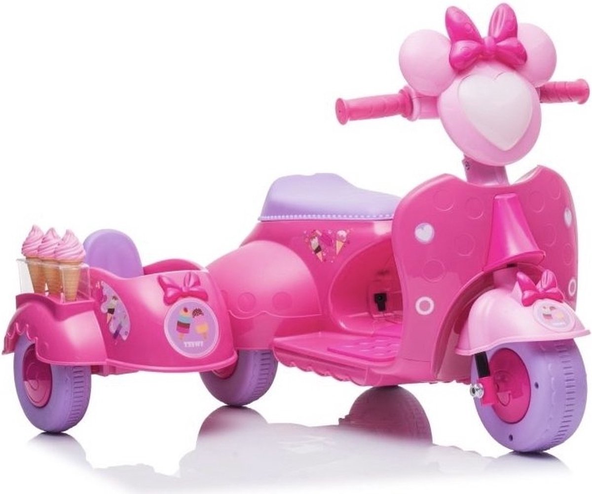 Kinder scooter - roze - met zijspan - elektrisch - max. 30kg Loopfiets kopen online