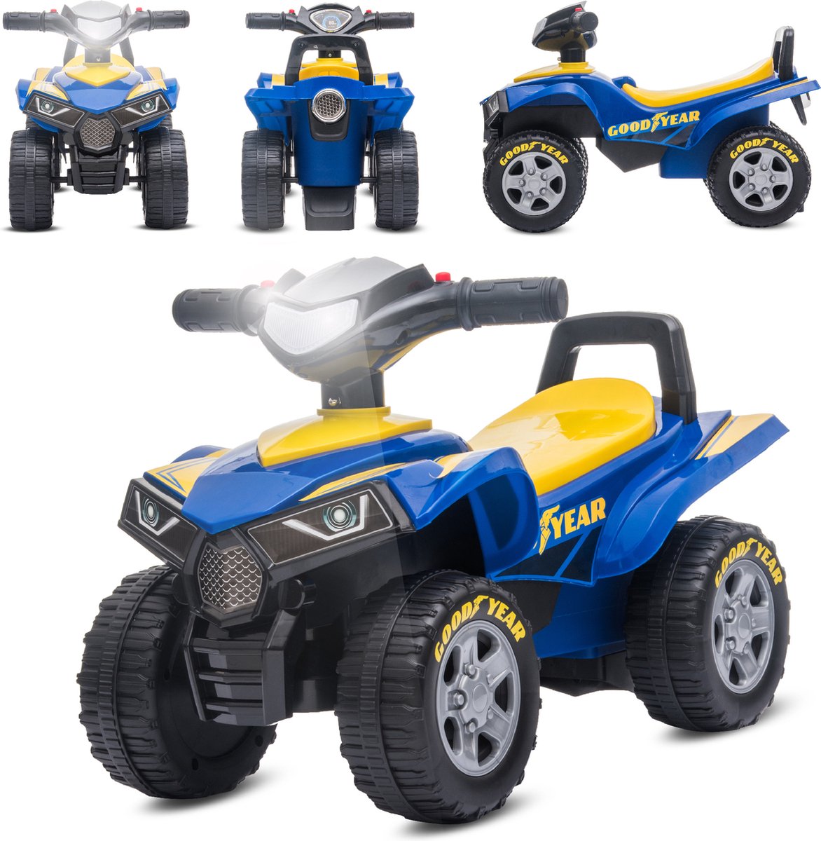 Kinderauto loopauto quad botsauto vanaf 1 jaar baby quad, voertuig schuifauto baby auto (Blauw) Loopauto kopen online