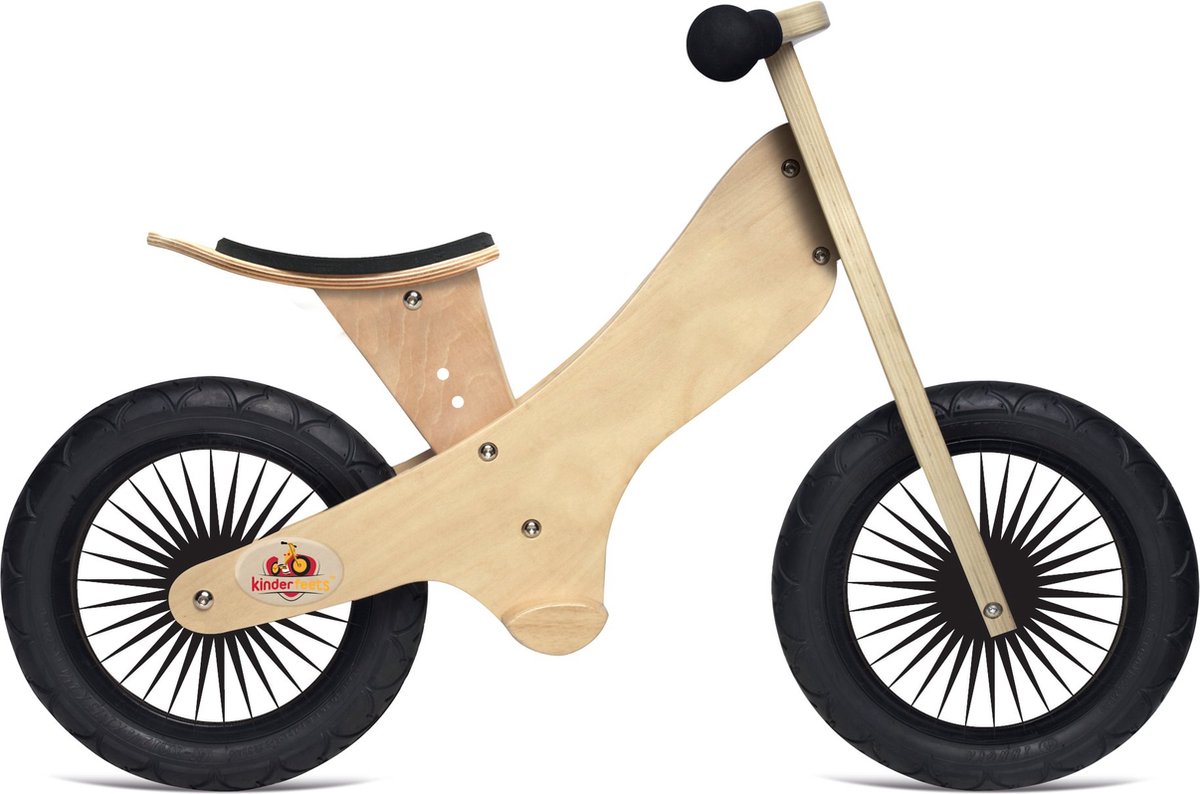 kinderfeets houten loopfiets klassiek vanaf 2 jaar naturel hout