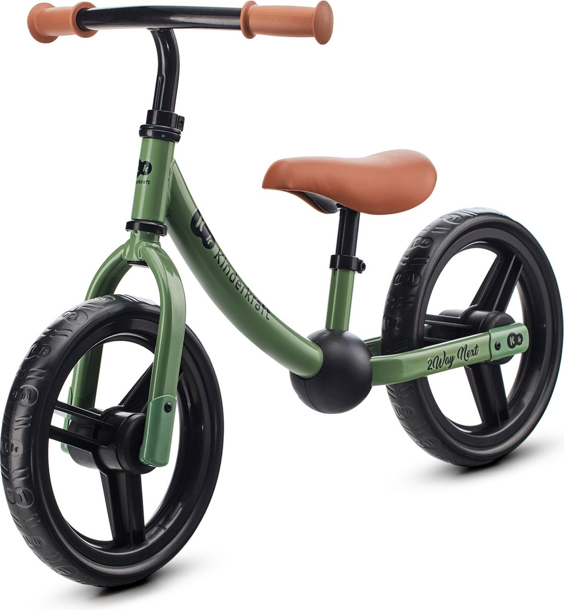 Kinderkraft 2WAY NEXT Loopfiets - Voor Kinderen vanaf 2 Jaar - 12" Wielen, Verstelbaar Zadel en Stuur, Rubberen Handgrepen - Groen Loopfiets kopen online