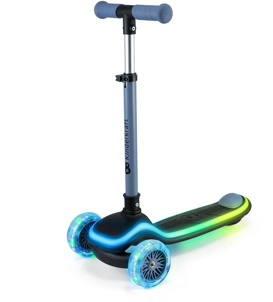 Kinderkraft RAKET - 3-Wiel kinderstep vanaf 2 jaar tot 50 kg - Wielen met RGB LED's - Opvouwbaar in 2 seconden - Verstelbaar stuur - Bleuw Step kopen online