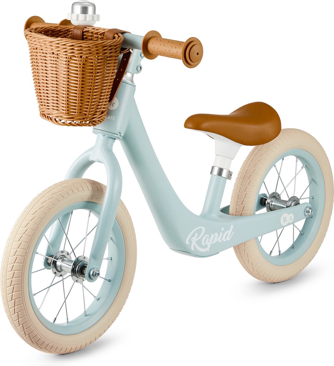 Kinderkraft RAPID 2 Loopfiets - Voor Kinderen vanaf 2 Jaar - Lichtgewicht Magnesium Frame, Verstelbaar Zadel en Retro Mandje - Blauw Loopfiets kopen online