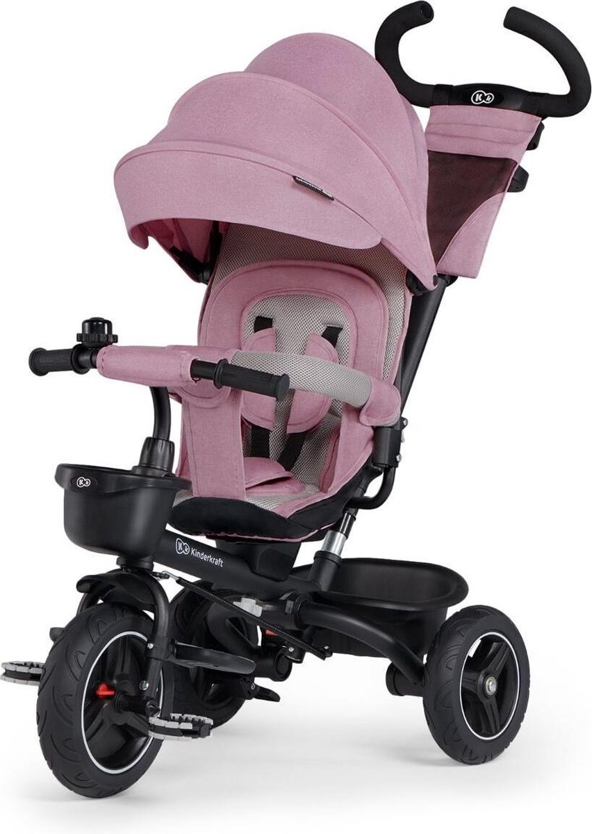 Kinderkraft SPINSTEP Driewieler 5-in-1 – 360° Draaibare Zitting – Verstelbare UPF50+ Kap – PU Wielen – 9 Maanden tot 5 Jaar – Inklapbaar – Roze Driewieler kopen online