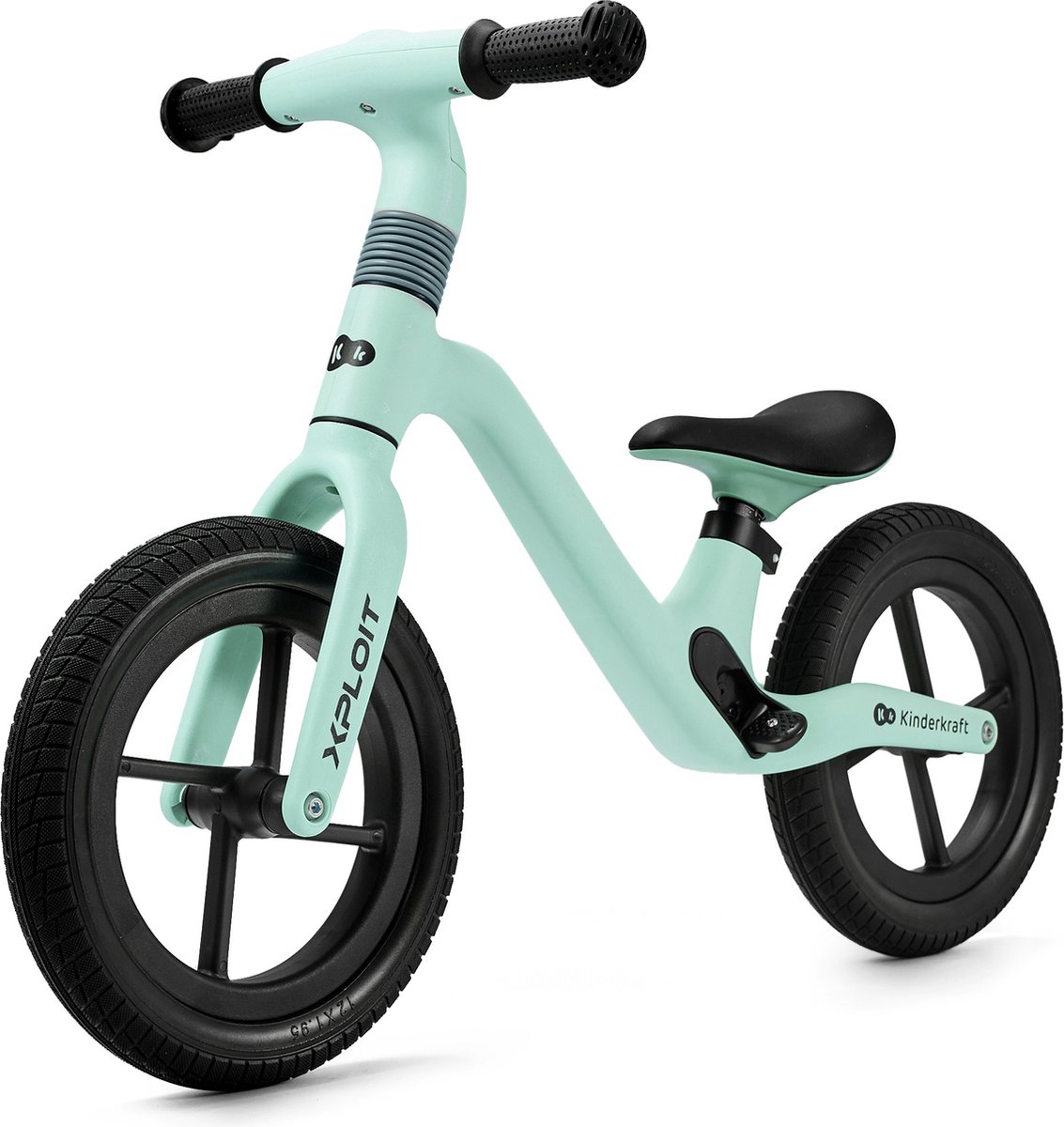 Kinderkraft XPLOIT Loopfiets - Voor Kinderen vanaf 80 cm - Verstelbaar Stuur en Zadel, PU Wielen en Magnetische Voetsteunen - Turkoois Loopfiets kopen online