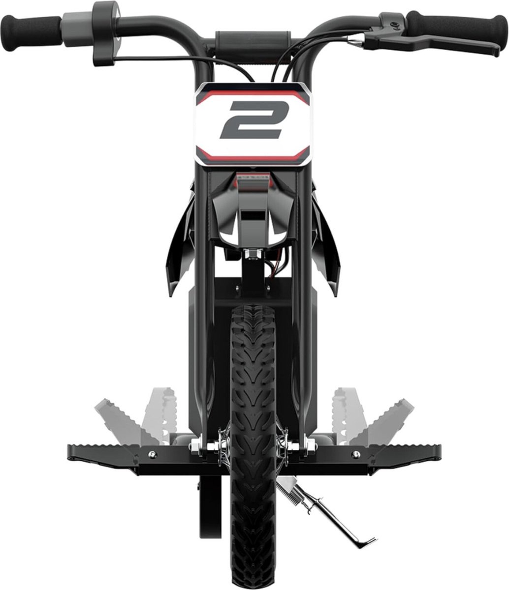 Kindermotor Elektrisch - Dirt Rocket Elektrische Motorfiets - 13km/h Snelheid, 40 Minuten Rijtijd, 100W Kracht, Berijdbaar met 12V 5Ah Batterij en 12" Luchtbanden - Stoere Zwart Accuvoertuig kopen online