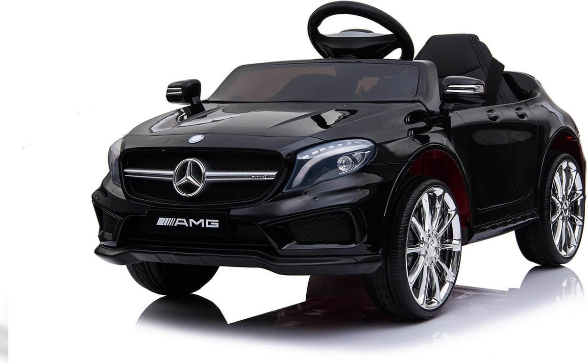 Kinderwagen - Elektrische auto "Mercedes GLA45 AMG" - Gelicenseerd - 12V4.5AH Oplaadbare batterij, 2 motoren - 2.4 Ghz Afstandsbediening, MP3 + lederen zitting + EVA Accuvoertuig kopen online