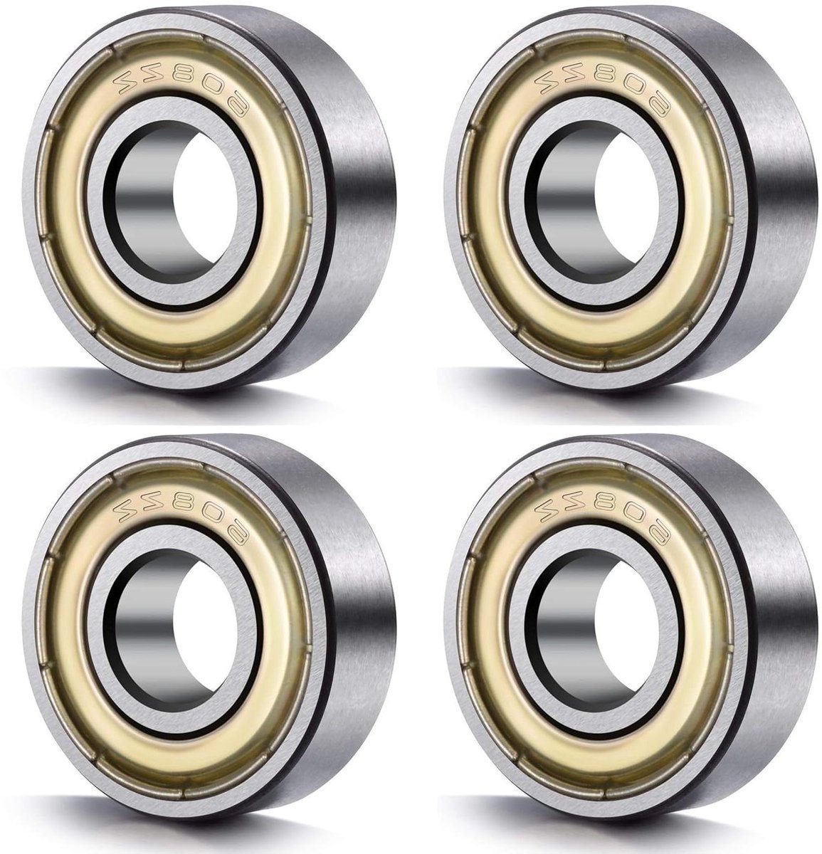 kogellagers 608zz set van 4 stuks voor skateboard en 3d printer