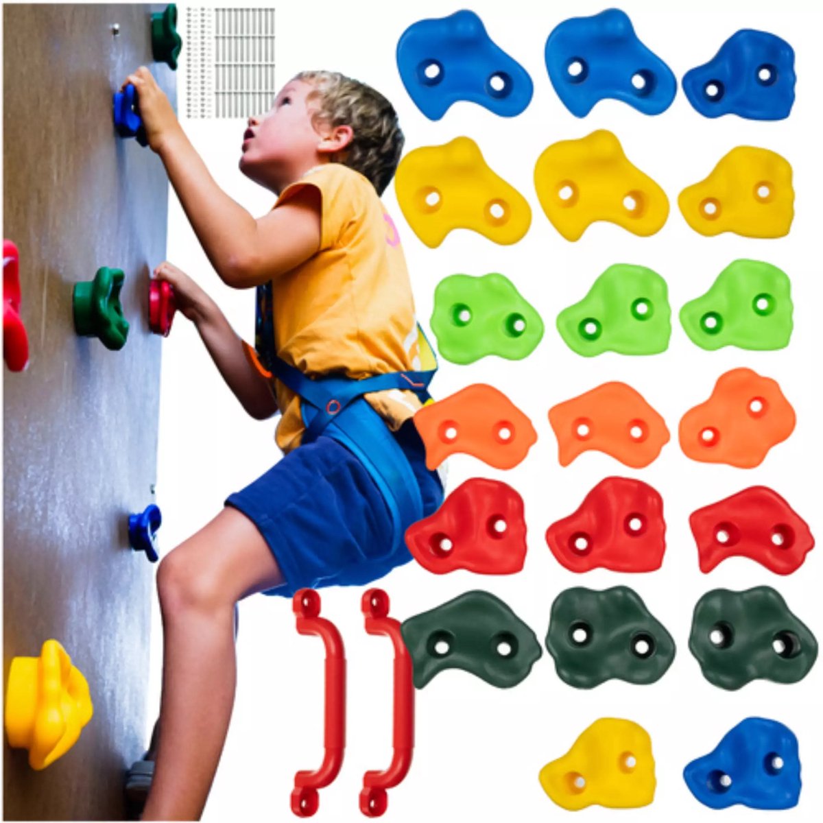 Kruzzel Klimstenen Set Kind – 20 Stuks + 2 Grepen Buitenspeelvoertuigaccessoire kopen online