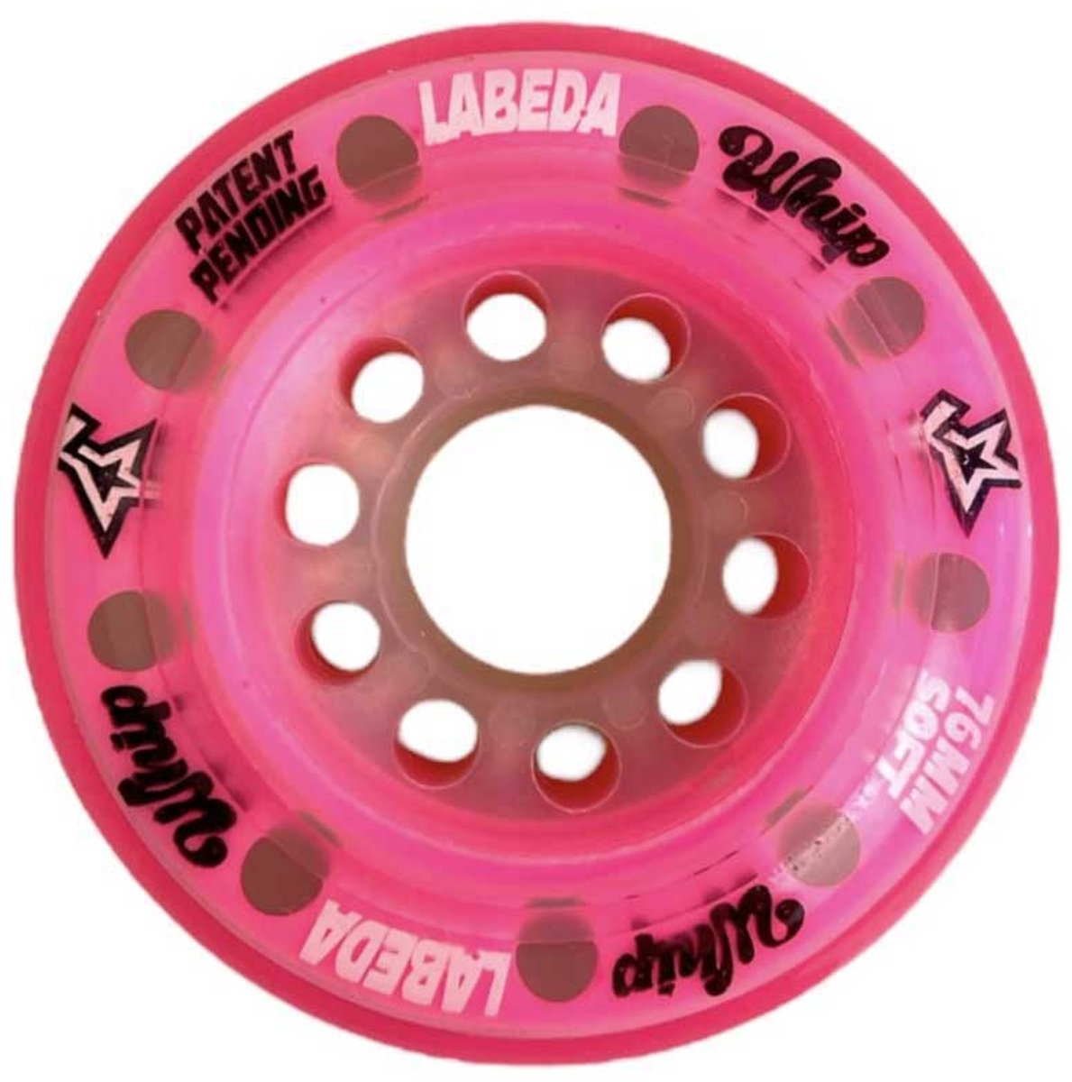 labeda whip x soft schaatswielen 1 eenheid roze 76 mm