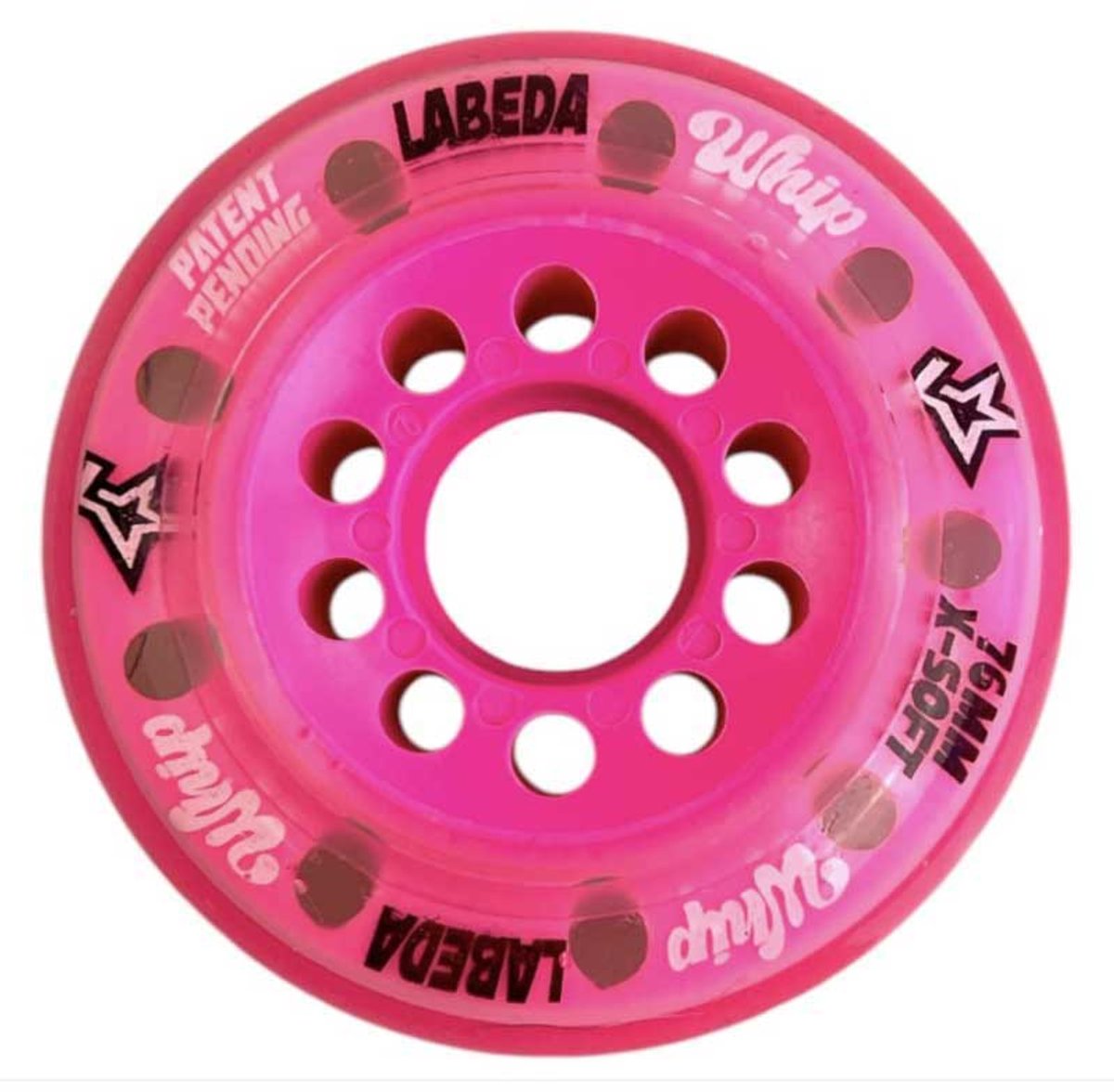 labeda whip x soft schaatswielen 1 eenheid roze 80 mm