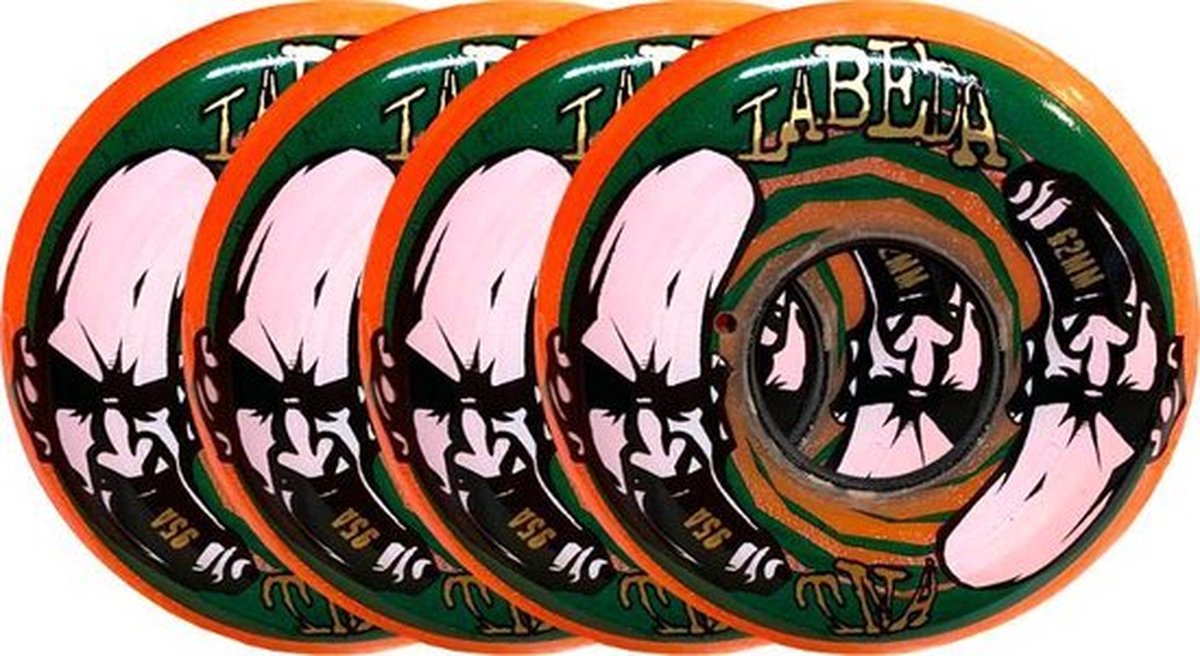 labeda wielen voor inlineskates aggressive skating 55mm 95a oranje set van 4 wielen