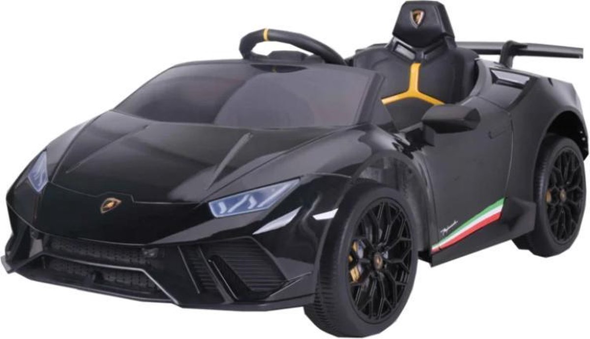 Lamborghini Huracán LP640 Performanté 12V Elektrische kinderauto | Accu Auto voor kinderen met Rubberen banden, Leren zitje en Bluetooth (Zwart) Accuvoertuig kopen online