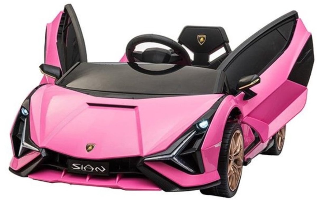 Lamborghini Sian 12V Roze - 1 persoons - Zonder MP4 scherm - Met lambo deuren | Elektrische kinderauto - Inclusief afstandsbediening - Gratis verzending - KiddoCars Accuvoertuig kopen online