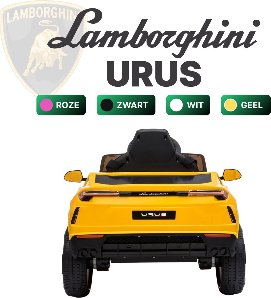 Lamborghini Urus - Elektrische Kinderauto Lamborghini - 1-zitter - Geel - Elektrische kinderauto Accuvoertuig kopen online