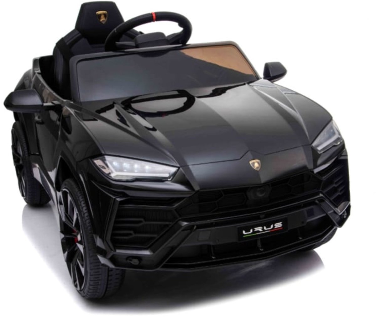 Lamborghini Urus Zwart - 1 persoons - Lederen stoel, mooie replica - incl. softstart | Elektrische kinderauto - Inclusief afstandsbediening - Gratis verzending - KiddoCars Accuvoertuig kopen online