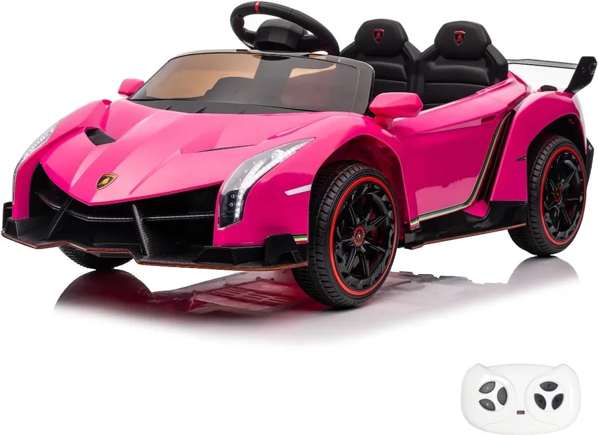 Lamborghini Veneno - Elektrische Kinderauto 12V - 4x4 - 1 tot 6 jaar - Roze Accuvoertuig kopen online