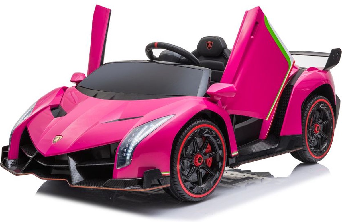 Lamborghini Veneno - Elektrische Kinderauto 24V - 4x4 - 2 persoons - Roze Accuvoertuig kopen online