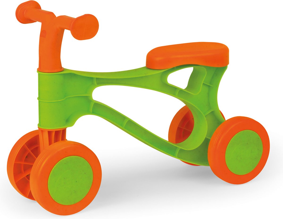 lena eco loopfiets oranje groen duurzaam speelgoed vanaf 18 maanden