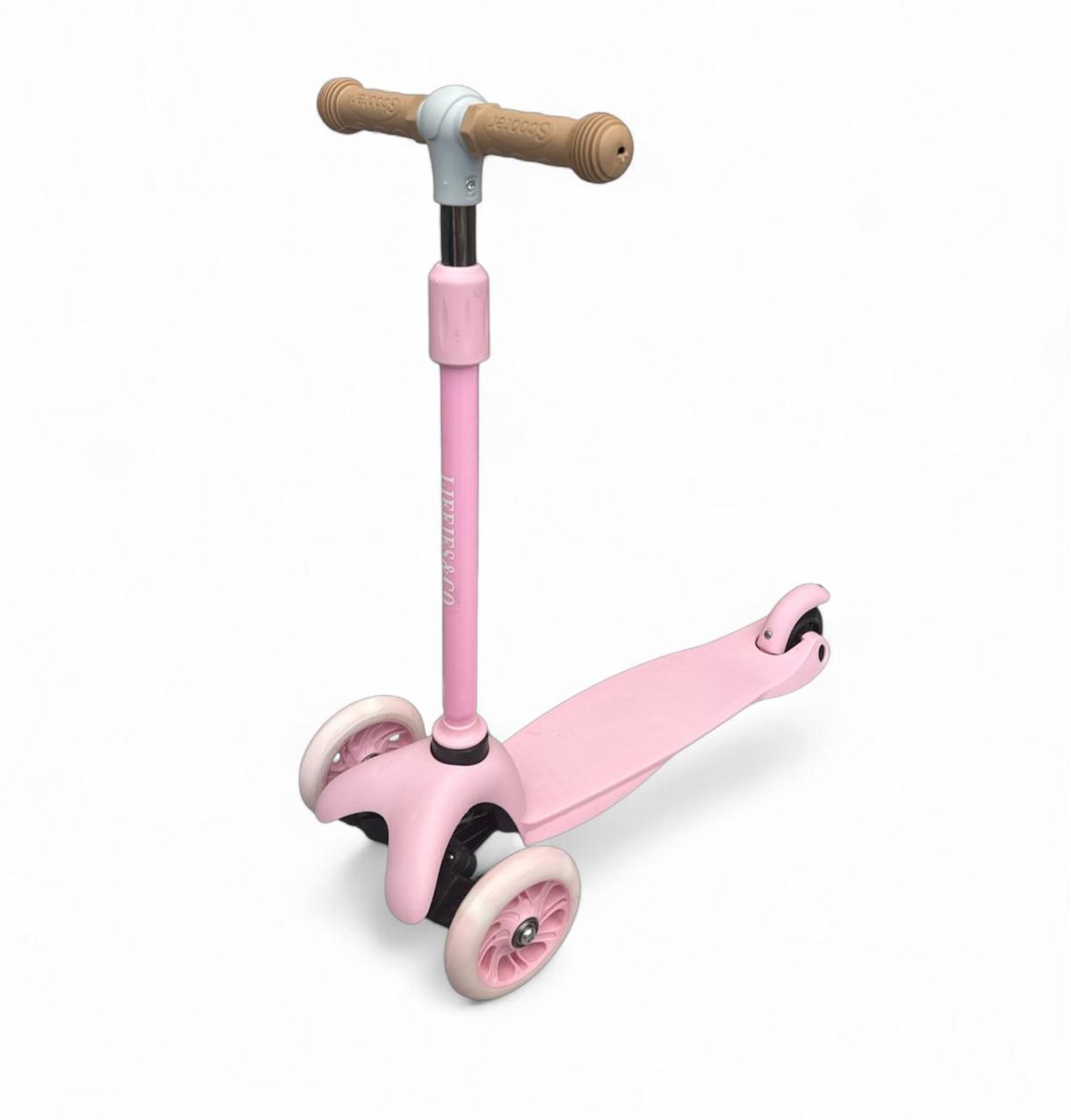 Liefjes & Co Kinderstep – 3-wielen Step - Met Lichtgevende Wielen – 2-6 jaar – Pastelroze Step kopen online