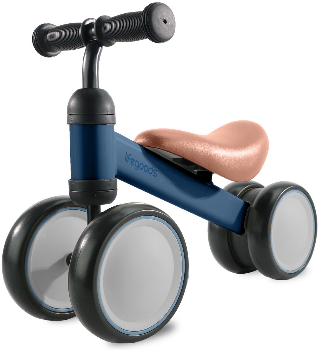 lifegoods loopfiets speelgoed vanaf 1 jaar kinderstep loopfietsje marineblauw