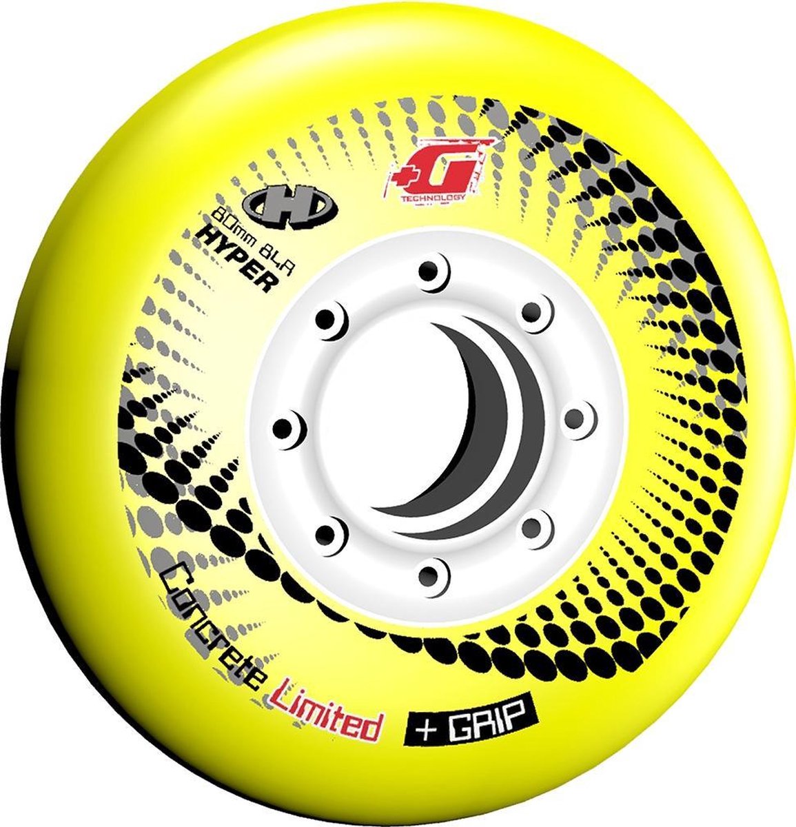 Limited edition Hyper inline skate wielen - Concrete +G 76/84 - Geel - 4stuks Skateonderdeel kopen online