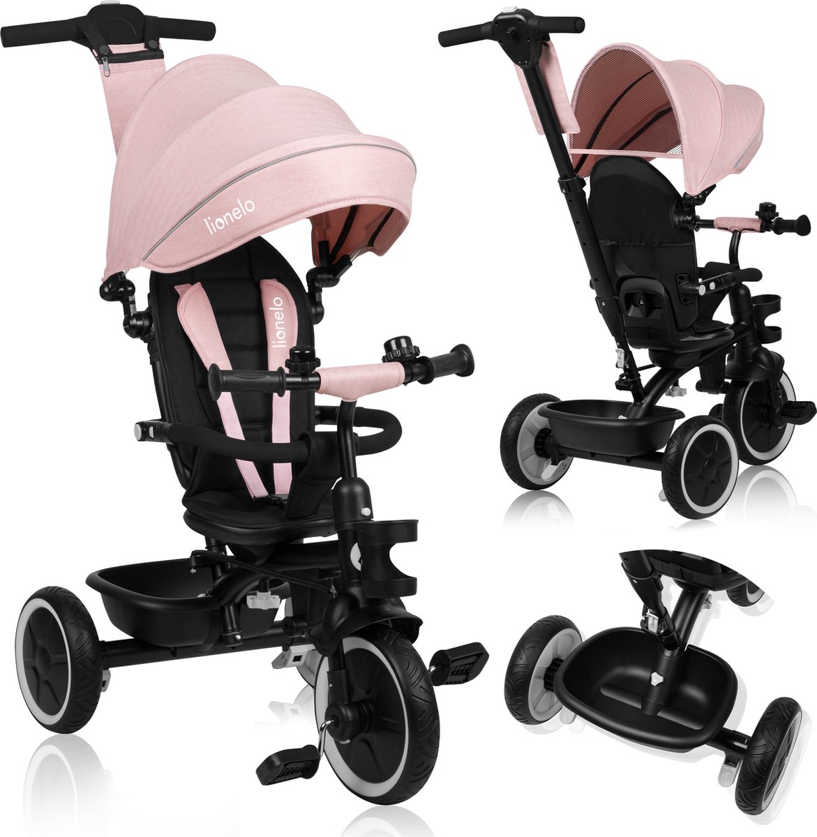 Lionelo Berry Driewieler 2in1 - tot 25kg - 360° draaibare stoel - Wandelwagen & fiets in één - PU wielen - Vrijloopwiel - Verstelbare duwstang - Zon- & regenkap - Groeit met het kind mee - Zonder gereedschap te monteren Driewieler kopen online