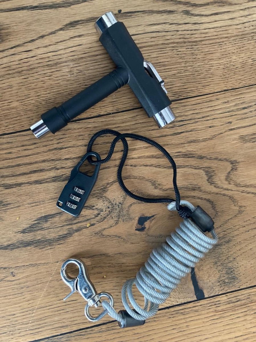 Longboard kabel met cijferslot gecombineerd met tool Longboard kopen online