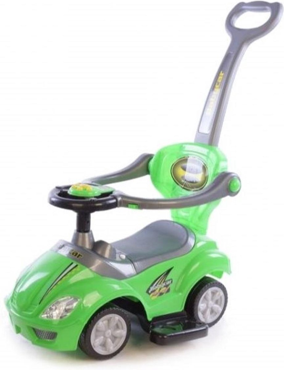 Loopauto - 3 in 1 - Met Duwstang - Groen Loopauto kopen online