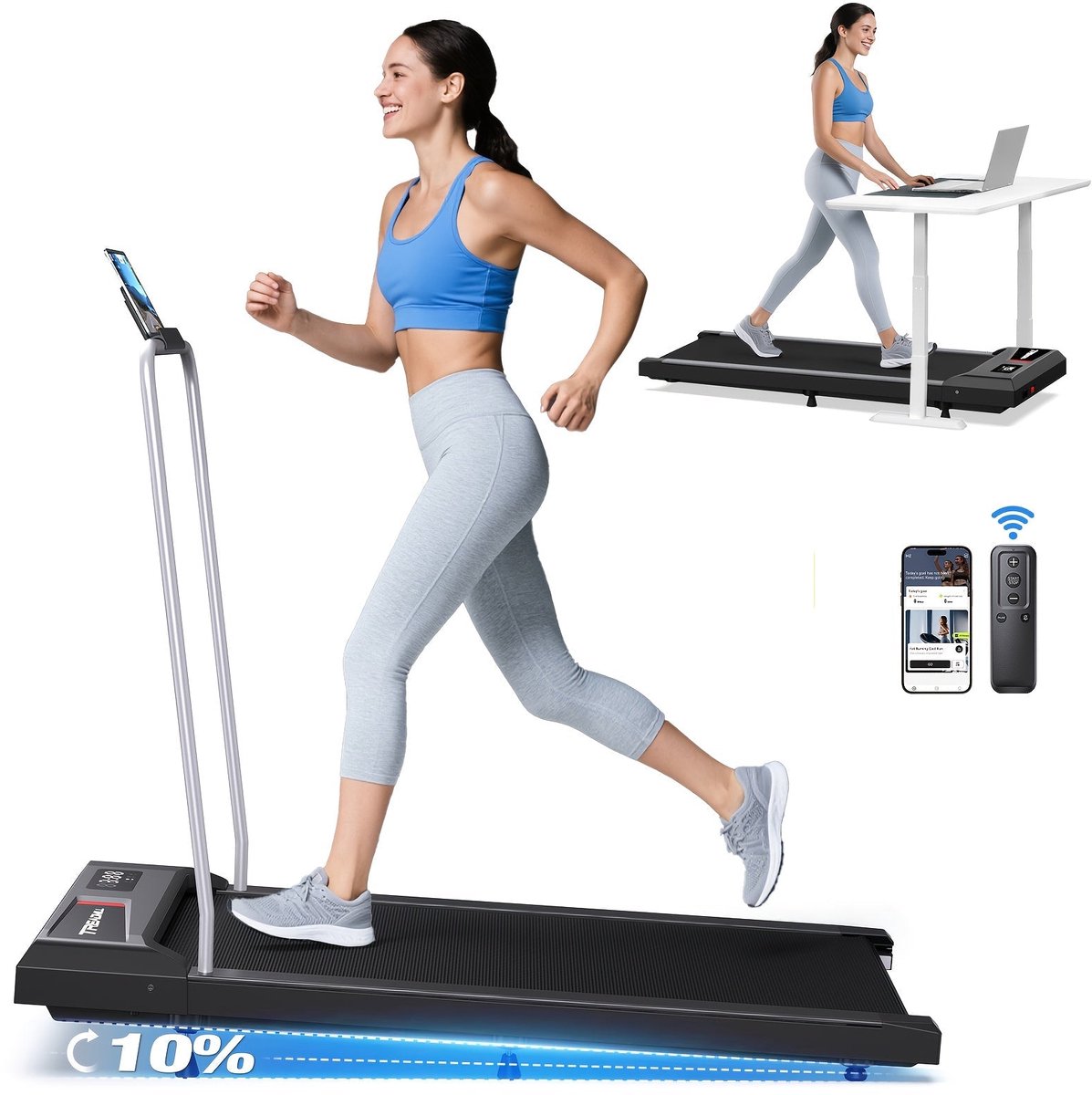 Loopband – Wandelband – Walking Pad – Treadmill – Wandelmachine – Inklapbaar – 10% Hellingshoek – Max. 120 kg Belastbaar Loopfiets kopen online