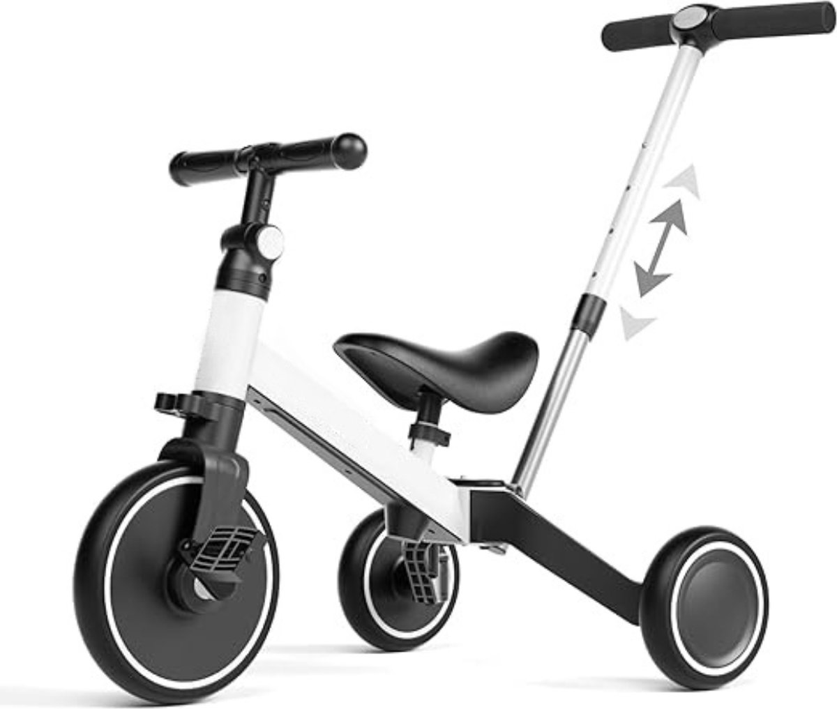Loopfiets 1 jaar - Loopfiets 1 jaar met duwstang - 4 in 1 driewieler - Loopfiets jongens 2 jaar - Loopfiets met duwstok - Uitbreiding met trappers - Inklapbaar Driewieler kopen online