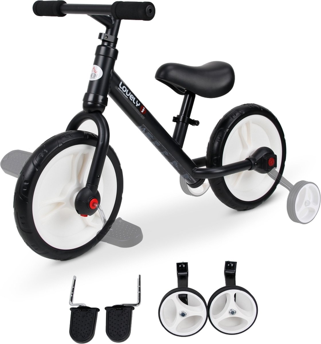 Loopfiets in hoogte verstelbaar - Kinderfiets - Speelgoed - Zwart - 85 x B36 x H54 cm Loopauto kopen online