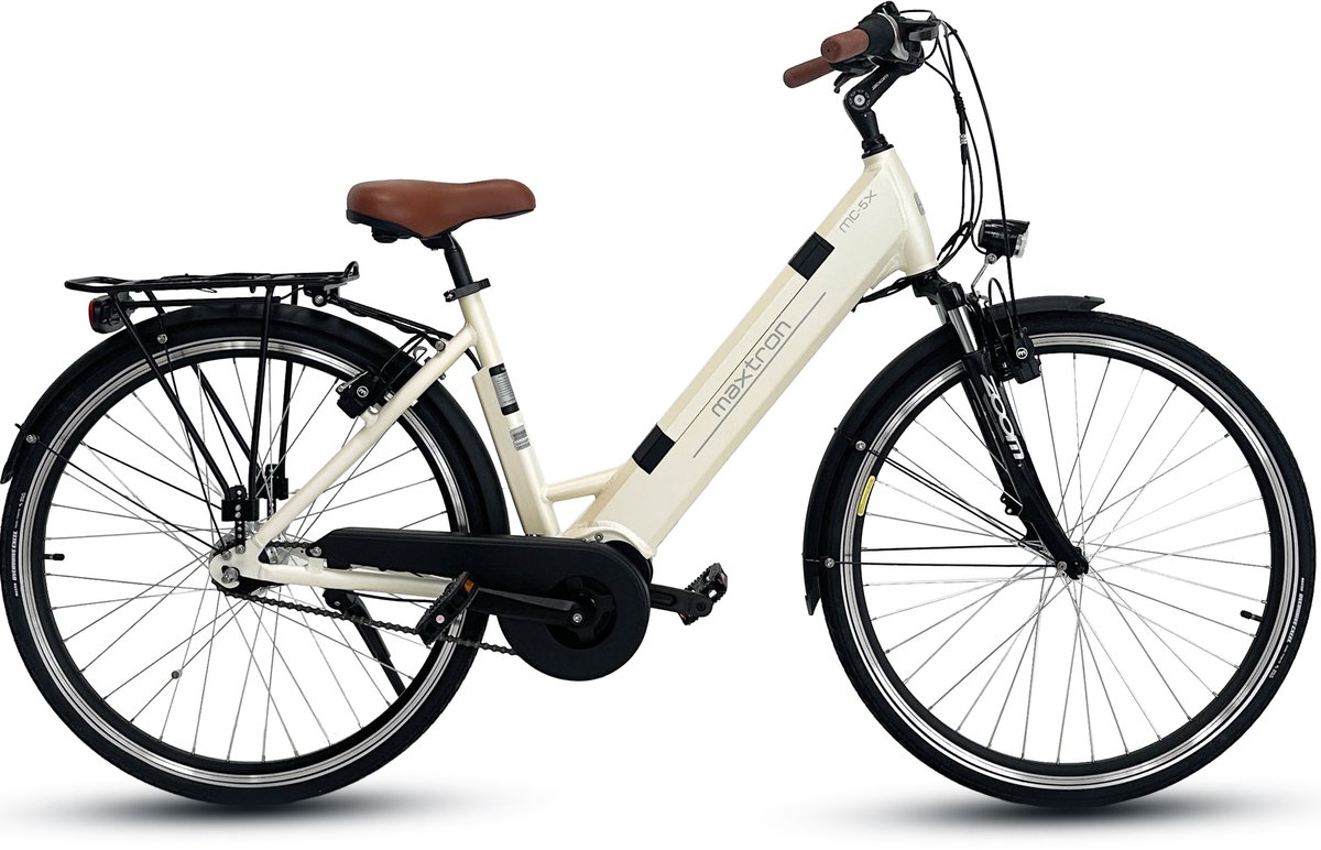 Maxtron MC-5X Elektrische Fiets - 36V 10Ah (360Wh) Accu - tot 100 km Actieradius - MAXXIS 700C×40C lekbestendig - Hydraulisch Velgrem­systeem - SHIMANO NEXUS 7-Speed - Elektrische Stadsfiets - Beige Fiets (elektrisch) kopen online