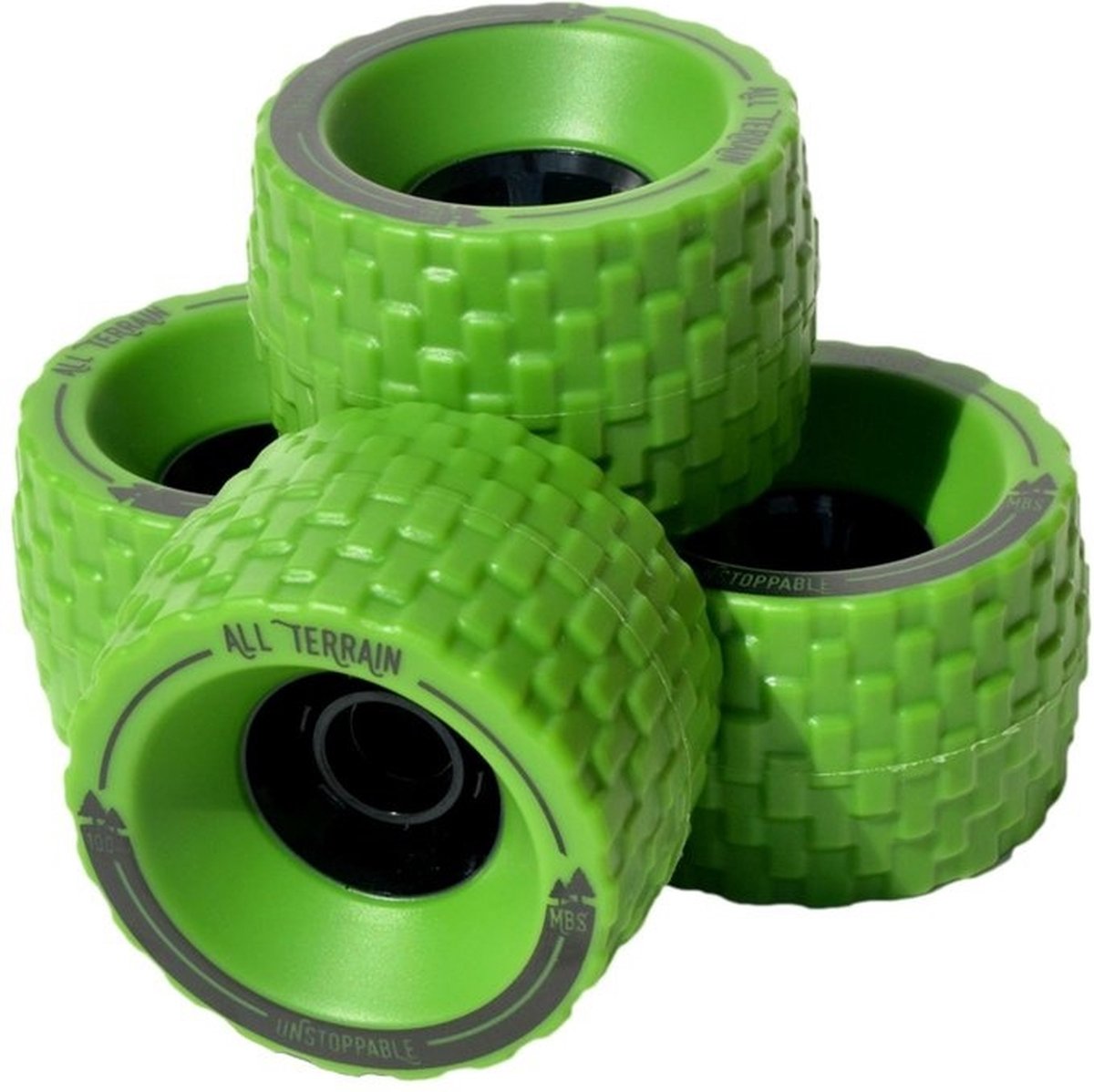 MBS all terrain wheels 100mm groen Longboard kopen online