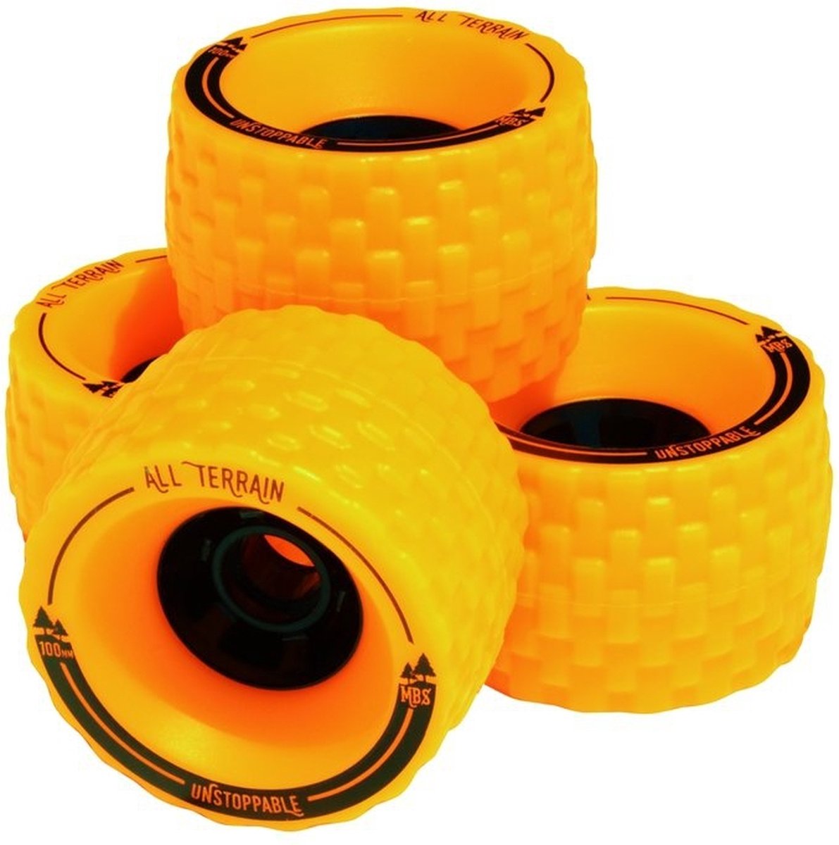MBS all terrain wheels 100mm oranje Longboard kopen online