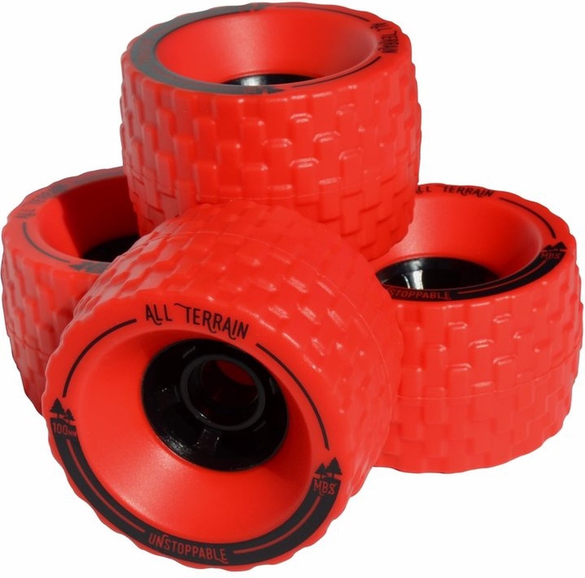 MBS all terrain wheels 100mm rood Longboard kopen online