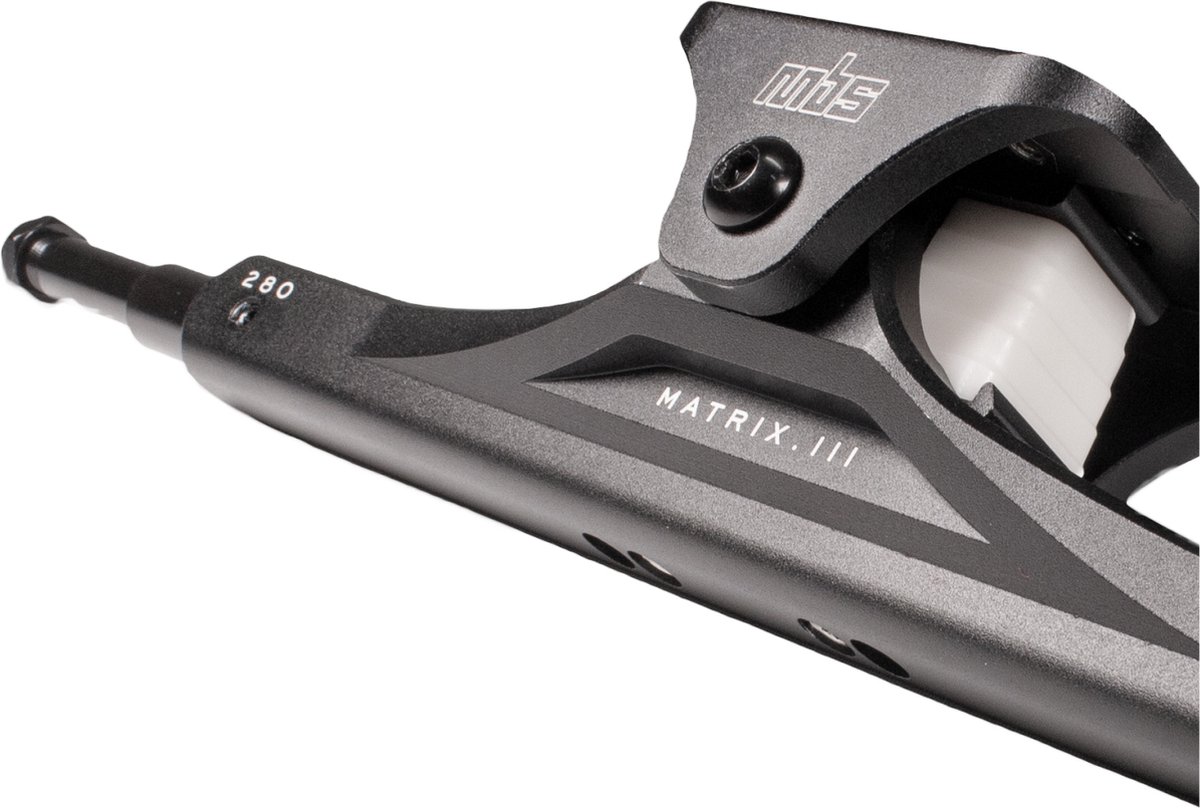 MBS mountainboard truck Matrix III Gunmetal Grey 420mm Skateonderdeel kopen online