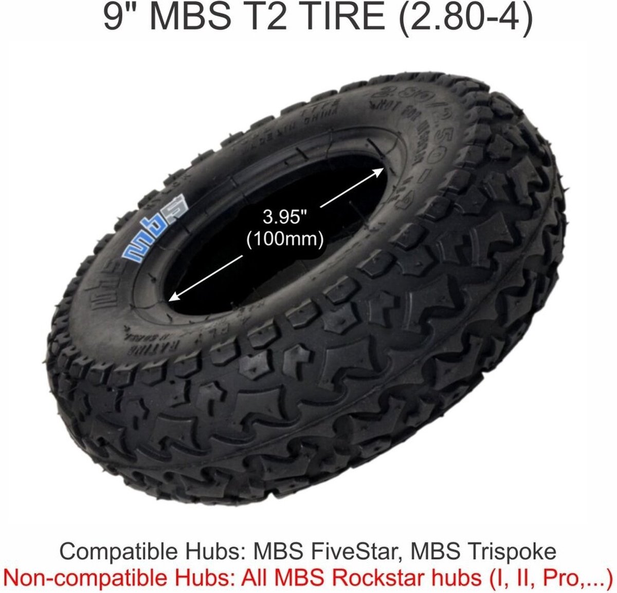 MBS T2 tire 9 - black Skateonderdeel kopen online