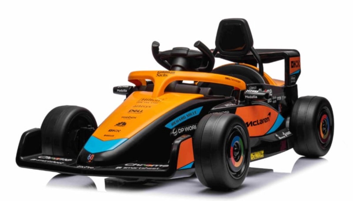 MC Laren Formule 1 Wagen Oranje - 1 persoons - Lando Norris racecar 12V softstart | Elektrische kinderauto - Inclusief afstandsbediening - Gratis verzending - KiddoCars Accuvoertuig kopen online
