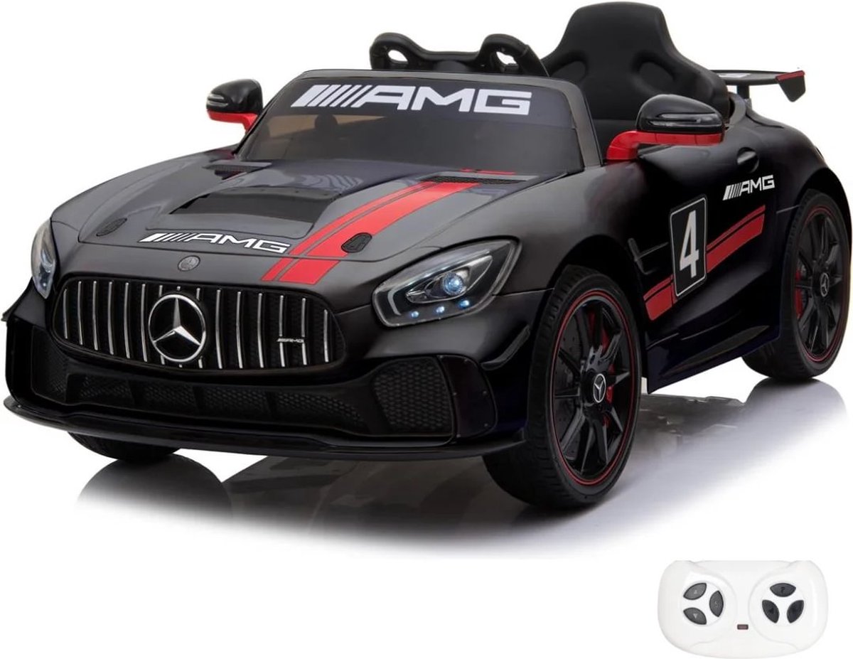 Mercedes AMG GT4 - Elektrische Kinderauto 12V - 1 tot 6 jaar - Zwart Accuvoertuig kopen online