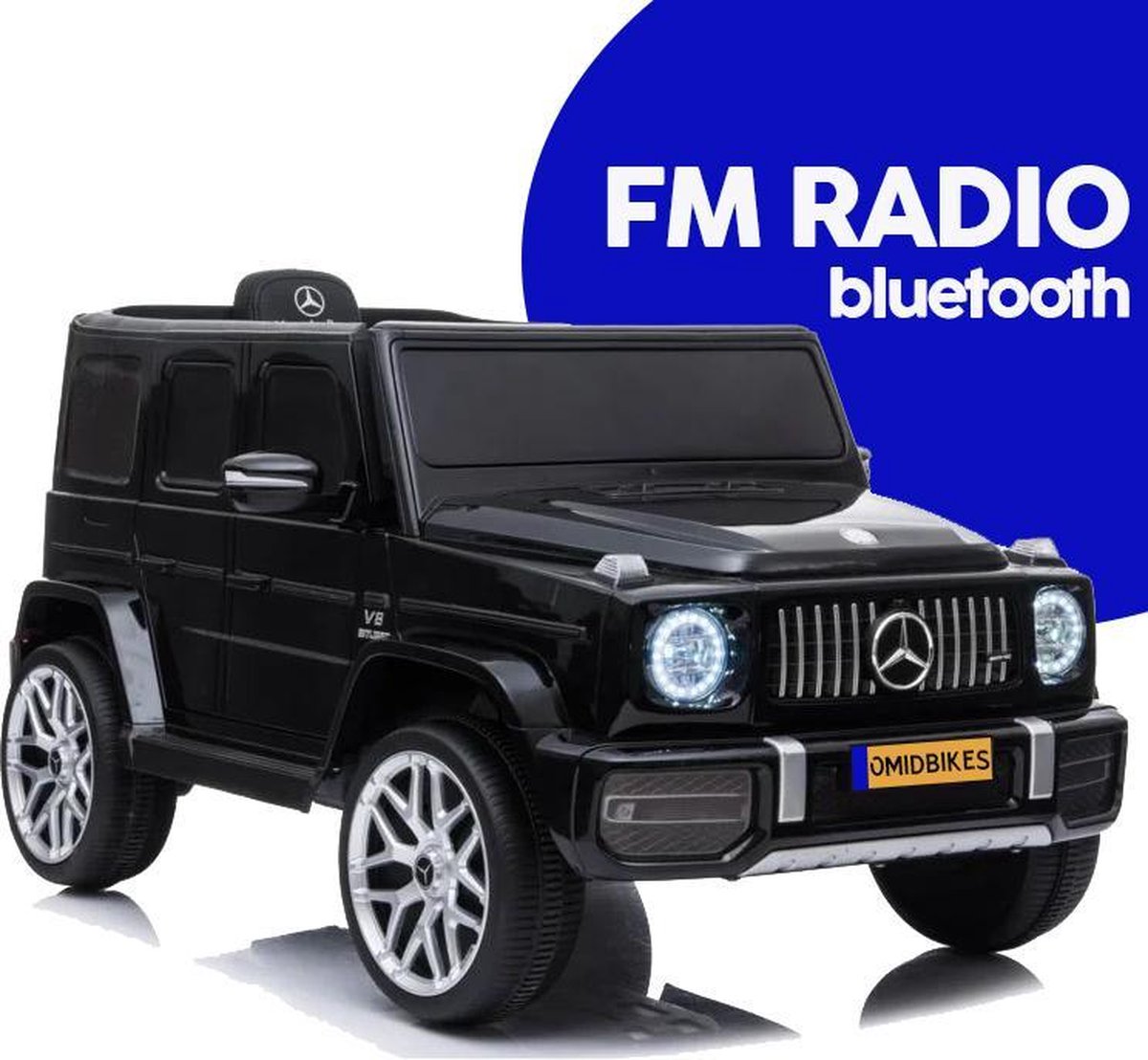 Mercedes-Benz G63 elektrische kinderauto 12v - zwart - Afstandsbediening - FM radio - Bluetooth - Leder zitje Accuvoertuig kopen online